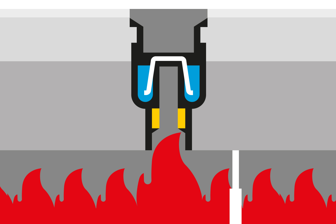 Brandschutzeinsatz quillt auf sobald Kontakt zum Feuer besteht.