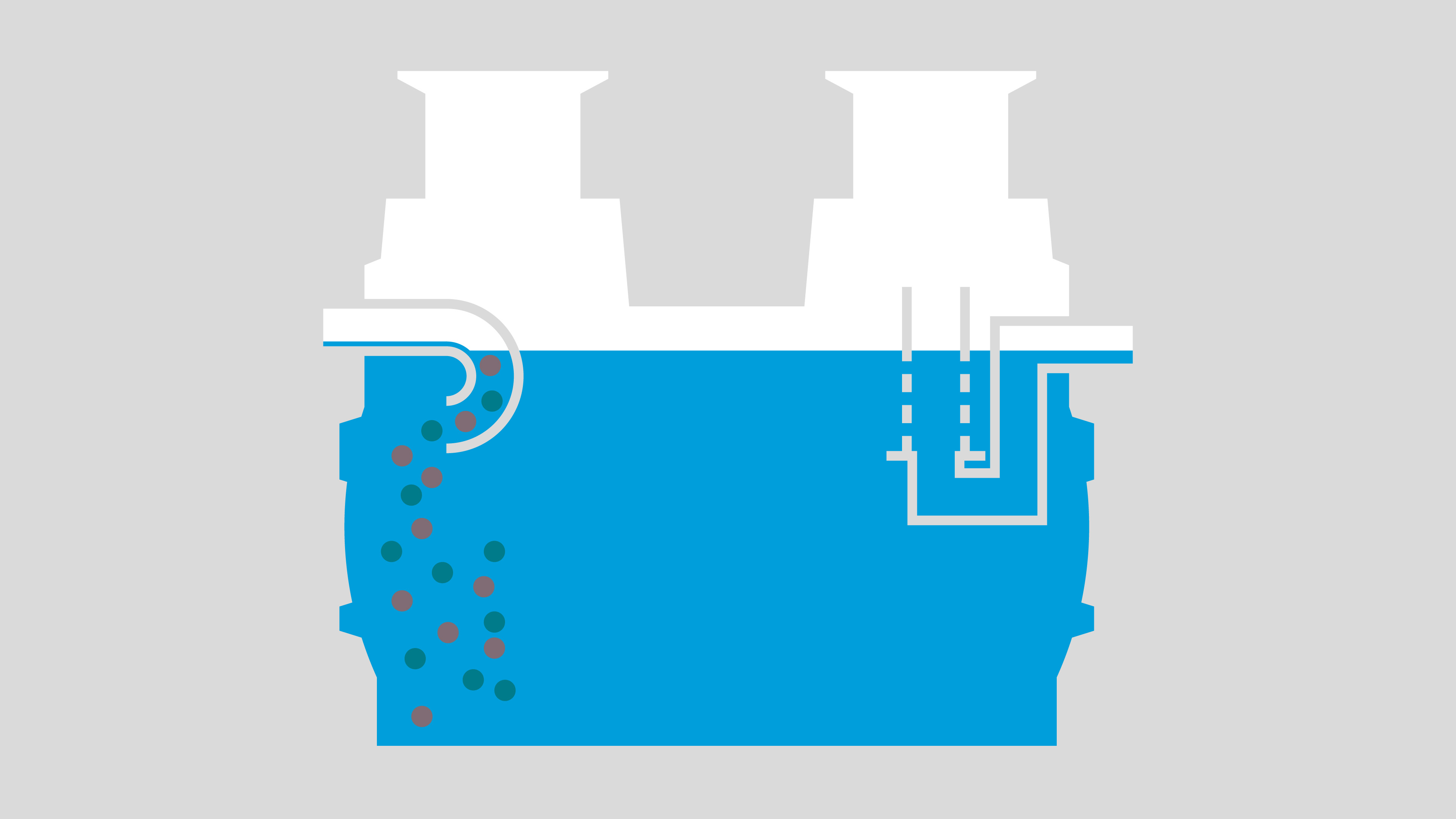 Funktionsweise Leichtflüssigkeitsabscheider - Phase 1: Abwassereinleitung