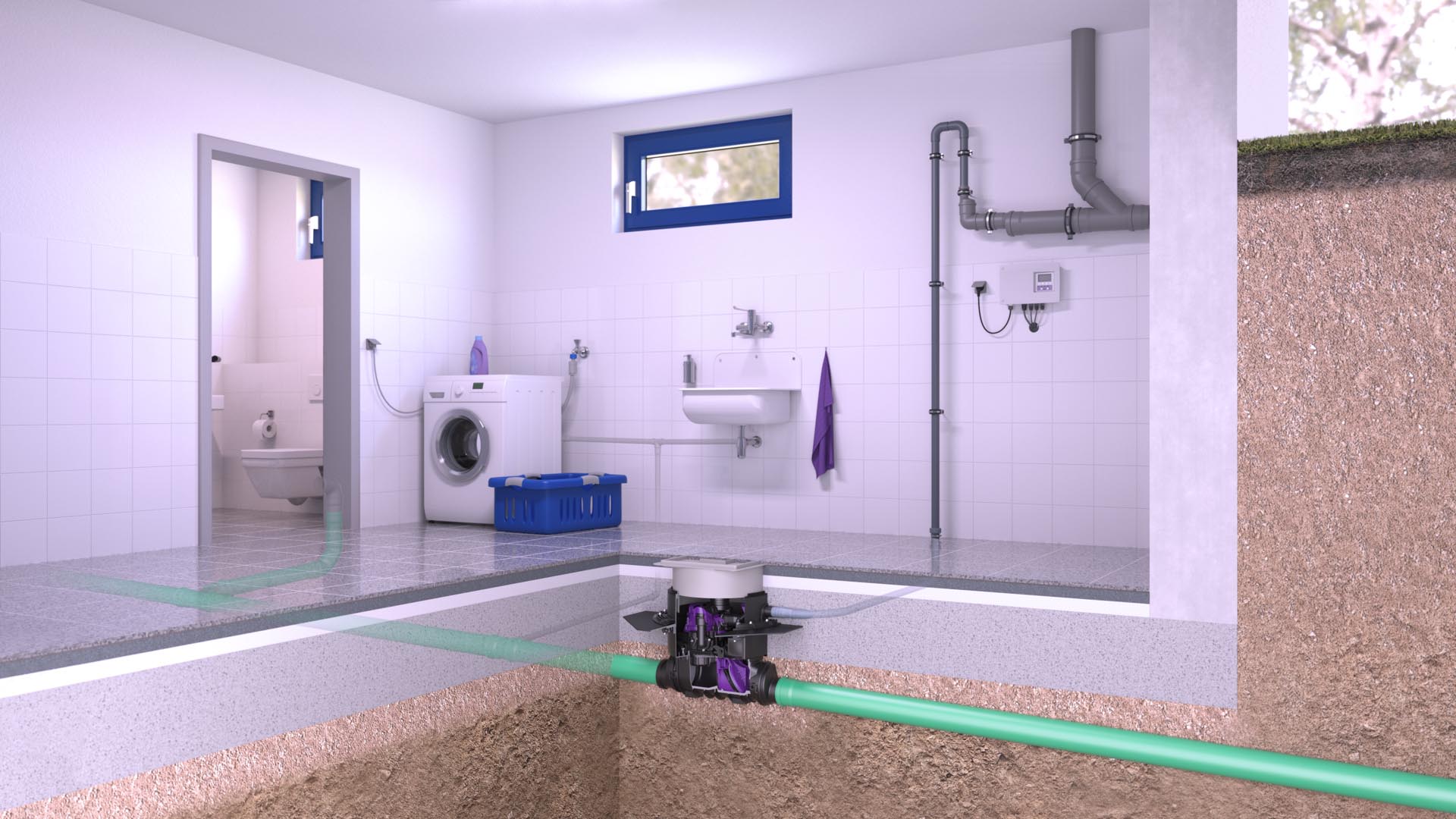 Einbaudarstellung Ecolift, zum Einbau in die Bodenplatte Einbaudarstellung Ecolift, zum Einbau in die Bodenplatte