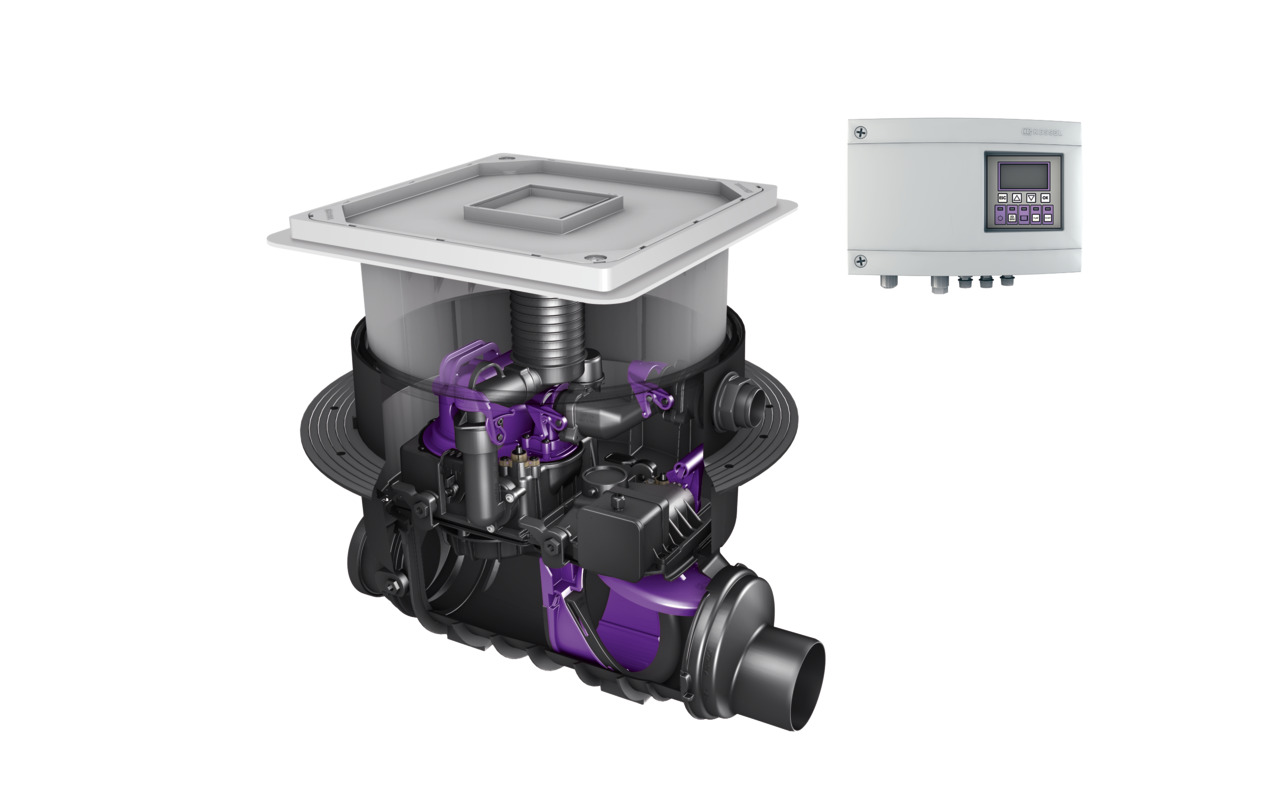 Hybrid-Hebeanlage Ecolift, zum Einbau in die Bodenplatte Hybrid-Hebeanlage Ecolift, zum Einbau in die Bodenplatte