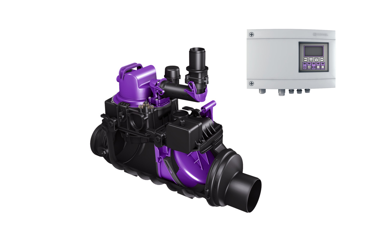 Hybrid-Hebeanlage Ecolift zum Einbau in die freiliegende Abwasserleitung Hybrid-Hebeanlage Ecolift zum Einbau in die freiliegende Abwasserleitung