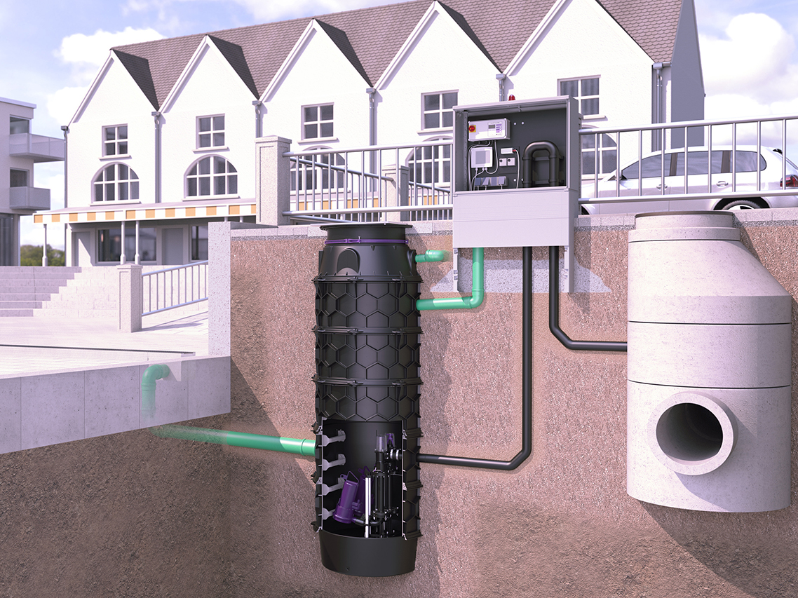 In Mehrfamilienhäusern spielt die Aquapump XL bei der Entsorgung fäkalienhaltigen Abwassers ihre Stärken voll aus.