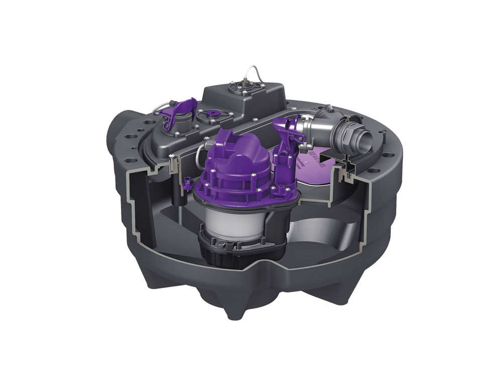 Hebeanlage Aqualift F Compact zum Einbau in die freiliegende Leitung Hebeanlage Aqualift F Compact zum Einbau in die freiliegende Leitung