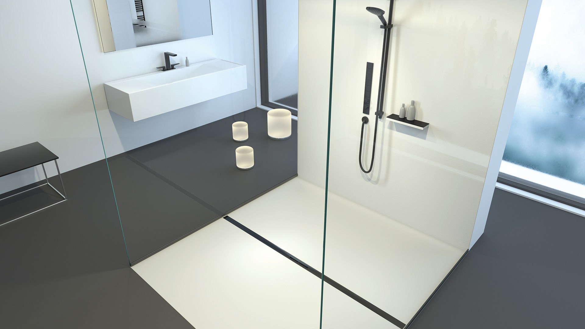 Einbaudarstellung Duschrinne Linearis Infinity Einbaudarstellung Duschrinne Linearis Infinity