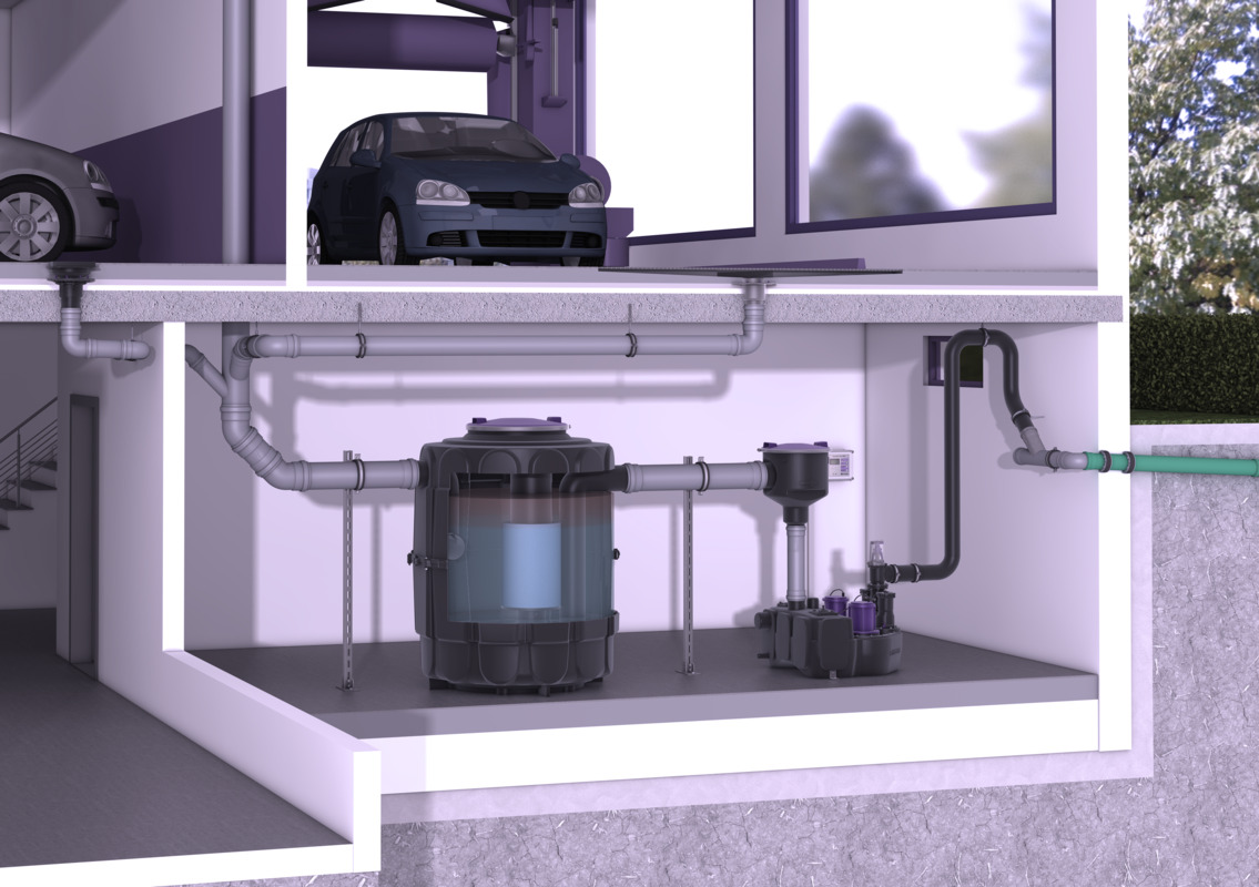 Einbaudarstellung Leichtflüssigkeitsabscheider EasyOil free Einbaudarstellung Leichtflüssigkeitsabscheider EasyOil free